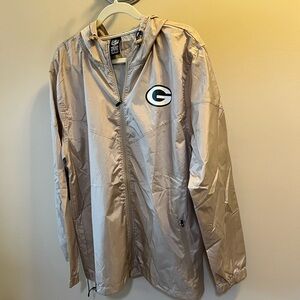 NFL Tan Team Apparel Green Bay Packers Hooded Windbreaker Size L
